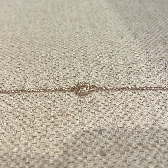 COACH Rose Gold Circle Rhinestone Necklace - Picture 9 of 13